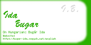 ida bugar business card